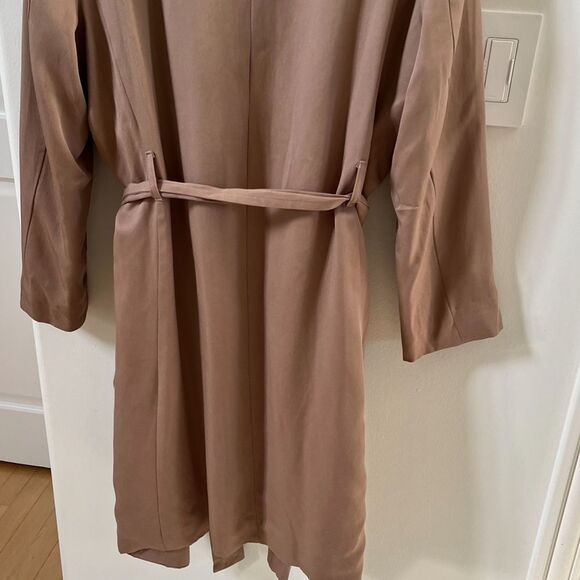Pure Navy Waterfall Open Front Belted Trench Coat in Portobello Tan M NWOT - Picture 12 of 14